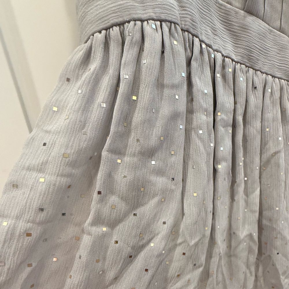 St. John Light Gray Tiered Midi Dress - Picture 3 of 8